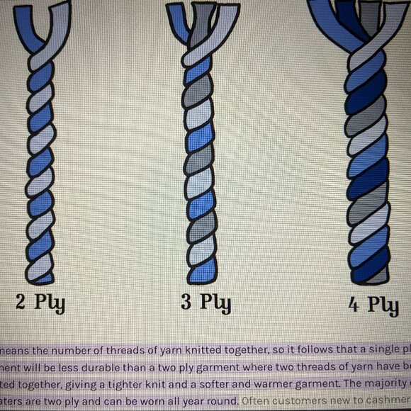 Thickness & Warmth Rating, wool, silk, & cashmere care Links, size chart - Picture 2 of 8
